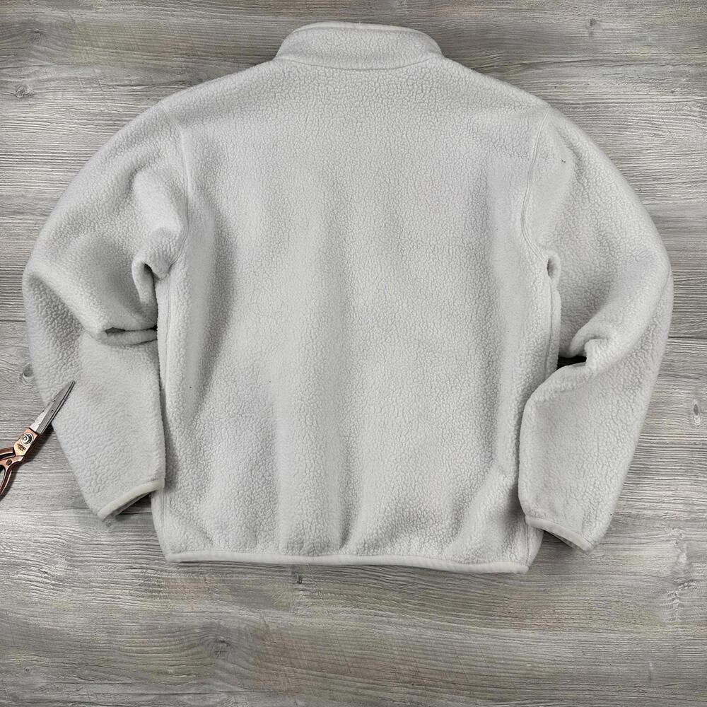 Nike Sportswear Club Fleece Jacket Mens Medium White Full Zip High Pile Preppy - Picture 6 of 7